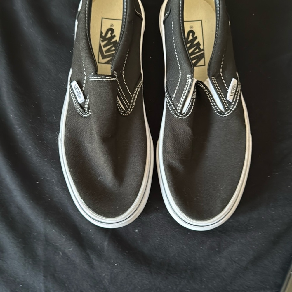 Vans Black and White Slip-On Shoes